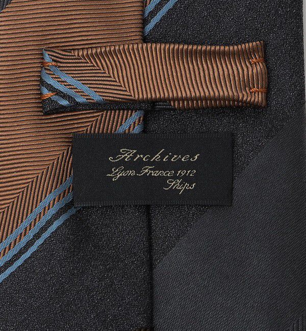 SHIPS「SHIPS: ヴィンテージ アーカイブ シルク ヘリンボーン ワイド ストライプ ネクタイ」|ネクタイ・蝶ネクタイ|