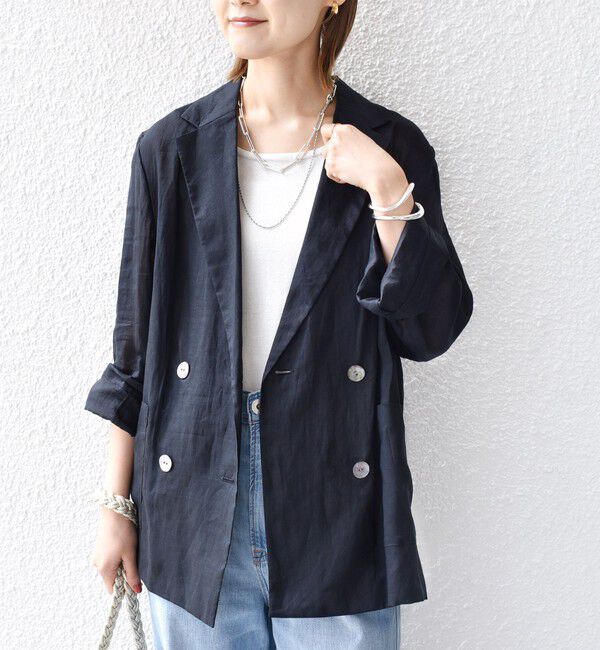 SHIPS for women「〈手洗い可能〉ラミー 4 シアー ジャケット」|テーラードジャケット|