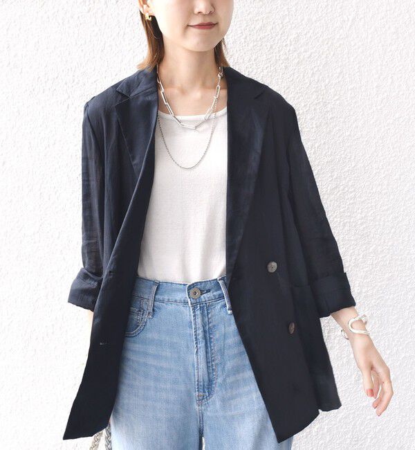 SHIPS for women「〈手洗い可能〉ラミー 4 シアー ジャケット」|テーラードジャケット|