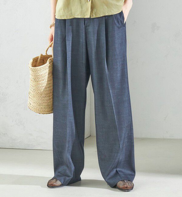 SHIPS for women「〈手洗い可能〉デニムライク 2タック ワイド パンツ」|その他|