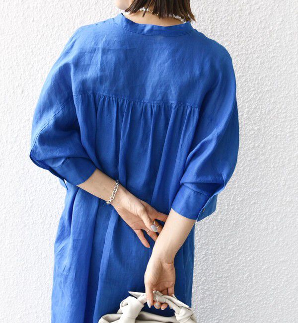 SHIPS for women「〈手洗い可能〉ラミー 4 スタンドカラー シャツ ワンピース」|ワンピース|