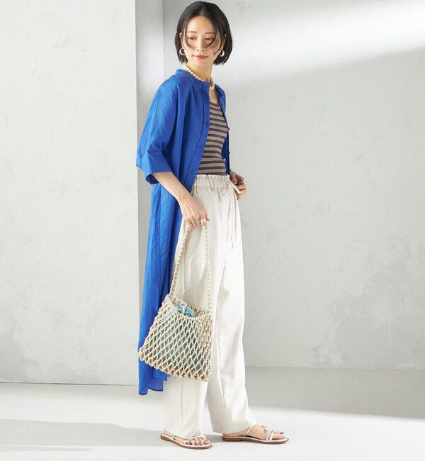 SHIPS for women「〈手洗い可能〉ラミー 4 スタンドカラー シャツ ワンピース」|ワンピース|