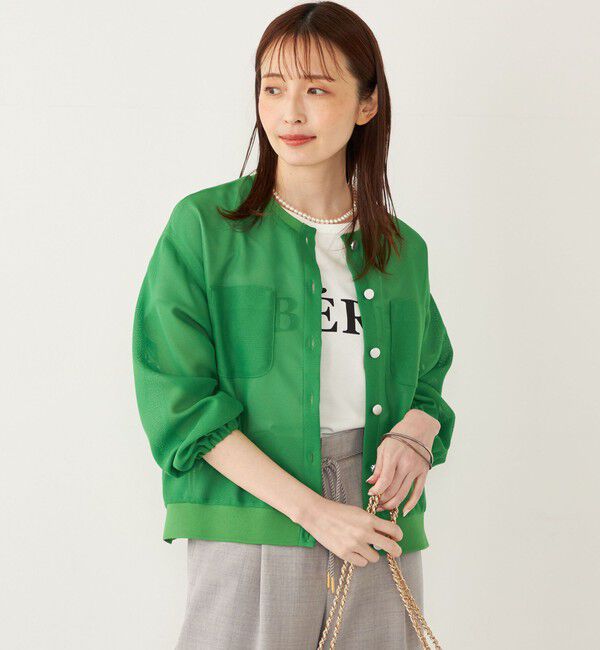 SHIPS Colors 「SHIPS Colors:〈手洗い可能〉メッシュ ノーカラー ハオリ 2◇」|ブルゾン・スタジャン|