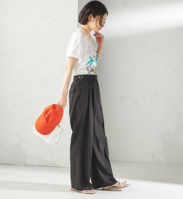 SHIPS for women「〈手洗い可能〉麻調 合繊 2タック ワイド パンツ 2」|その他|