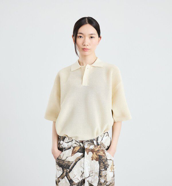 SHIPS「City Ambient Products:〈手洗い可能〉ポリエステル メッシュ ニット ショートスリーブ ポロ」|ポロシャツ|