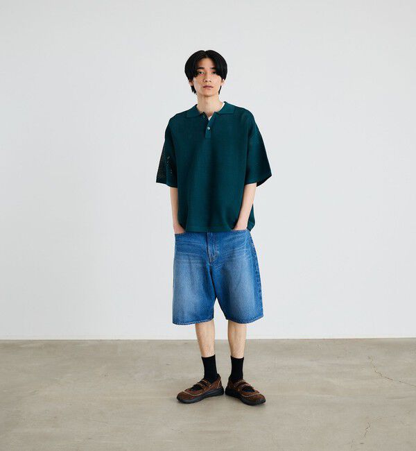 SHIPS「City Ambient Products:〈手洗い可能〉ポリエステル メッシュ ニット ショートスリーブ ポロ」|ポロシャツ|