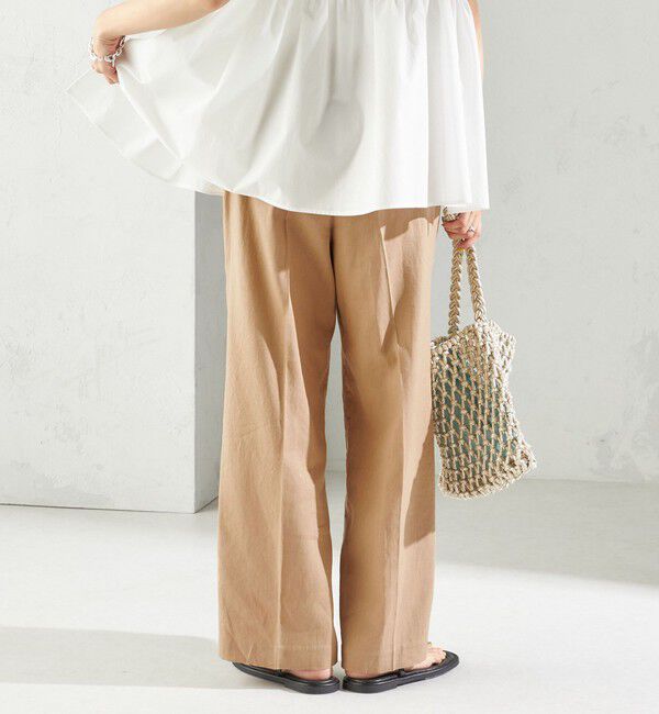SHIPS for women「〈手洗い可能〉綿麻 ビエラ 2タック パンツ」|その他|