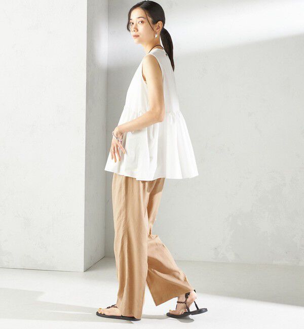 SHIPS for women「〈手洗い可能〉綿麻 ビエラ 2タック パンツ」|その他|