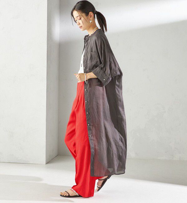 SHIPS for women「〈手洗い可能〉綿麻 ビエラ 2タック パンツ」|その他|