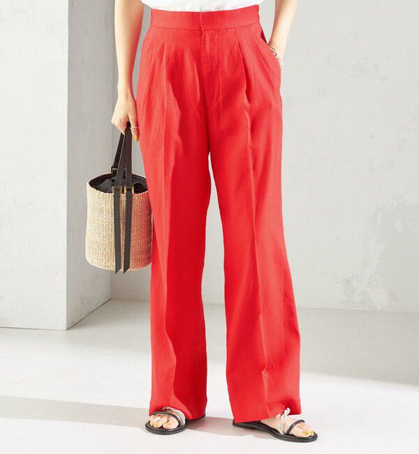 SHIPS for women「〈手洗い可能〉綿麻 ビエラ 2タック パンツ」|その他|