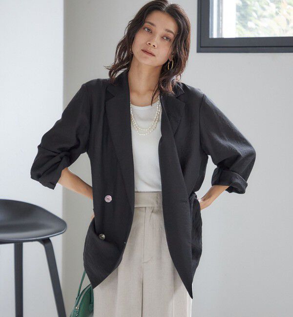SHIPS for women「〈手洗い可能〉シアー シルク混 ジャケット」|テーラードジャケット|