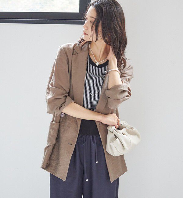 SHIPS for women「〈手洗い可能〉シアー シルク混 ジャケット」|テーラードジャケット|