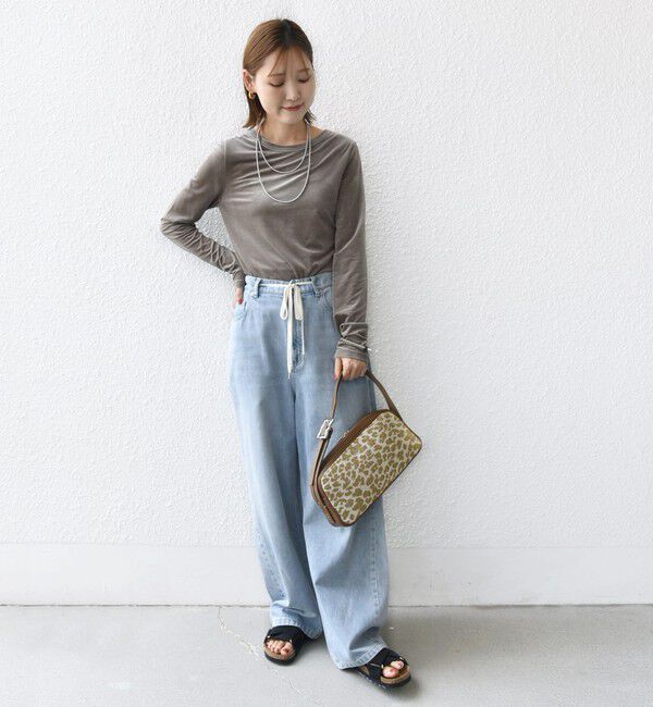 SHIPS for women「〈手洗い可能〉シアー トリコット  ポリエステル ベロア 前後2WAY ロングスリーブ」|Tシャツ・カットソー|