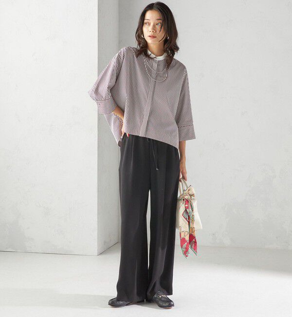 SHIPS for women「〈手洗い可能〉綿 ポリエステル ストライプ 羽織 シャツ」|シャツ・ブラウス|