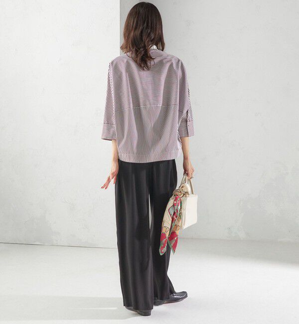 SHIPS for women「〈手洗い可能〉綿 ポリエステル ストライプ 羽織 シャツ」|シャツ・ブラウス|