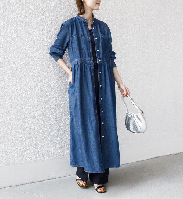 SHIPS for women「〈洗濯機可能〉ライトオンス デニム ウエスト 切替 ワンピース」|ワンピース|