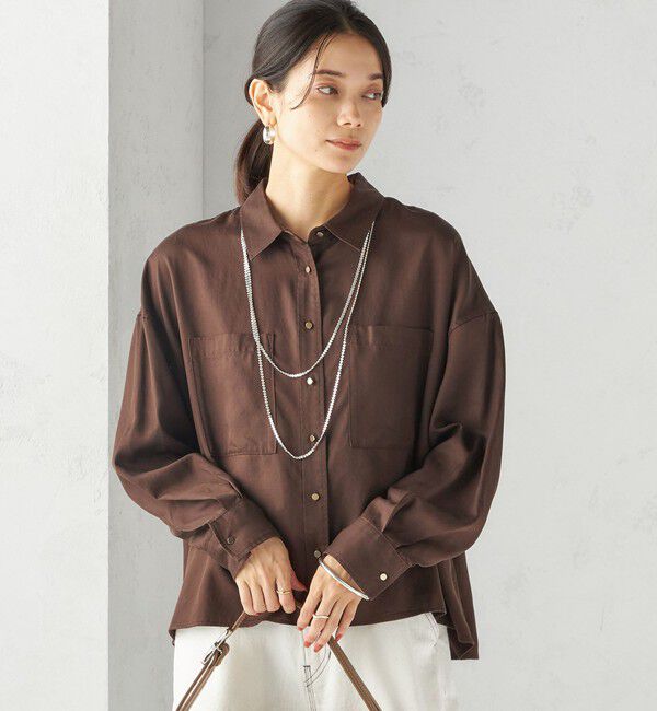 SHIPS for women「〈手洗い可能〉セルロース ツイル 羽織 シャツ」|シャツ・ブラウス|