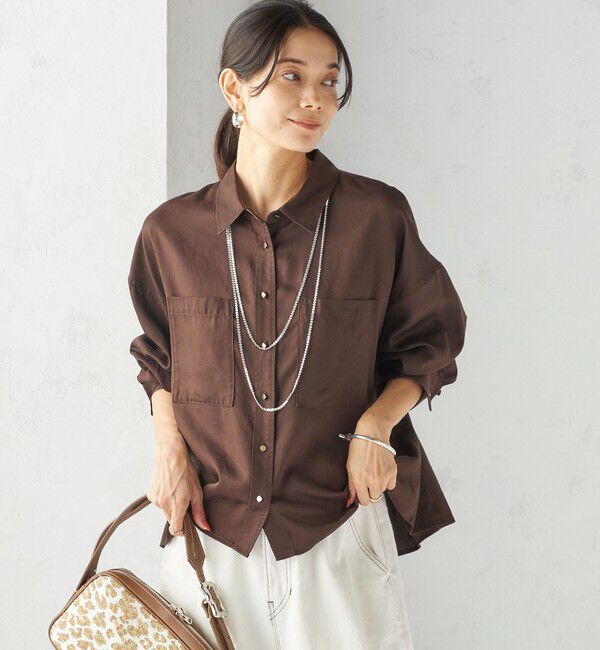 SHIPS for women「〈手洗い可能〉セルロース ツイル 羽織 シャツ」|シャツ・ブラウス|