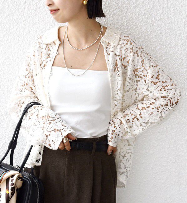 SHIPS for women「〈手洗い可能〉レース シャツ 羽織」|シャツ・ブラウス|