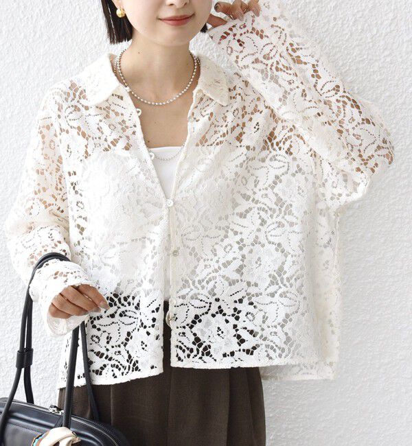 SHIPS for women「〈手洗い可能〉レース シャツ 羽織」|シャツ・ブラウス|