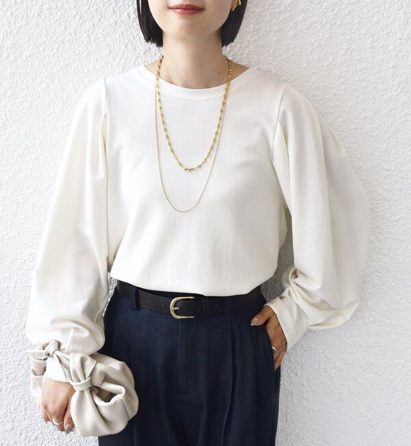 SHIPS for women「DEPEND インレー タック デザイン プルオーバー」|Tシャツ・カットソー|オフホワイト