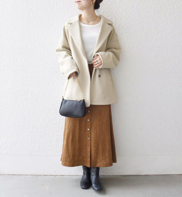 SHIPS any「SHIPS any:〈洗濯機可能〉ダンボール コクーン テーラード ミディ コート」|チェスターコート|