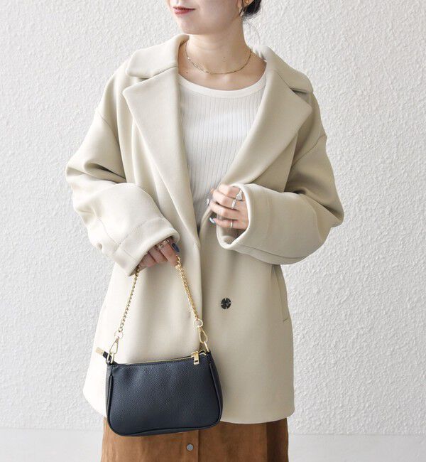 SHIPS any「SHIPS any:〈洗濯機可能〉ダンボール コクーン テーラード ミディ コート」|チェスターコート|