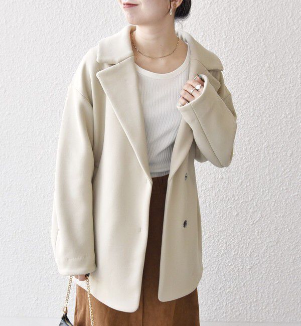 SHIPS any「SHIPS any:〈洗濯機可能〉ダンボール コクーン テーラード ミディ コート」|チェスターコート|