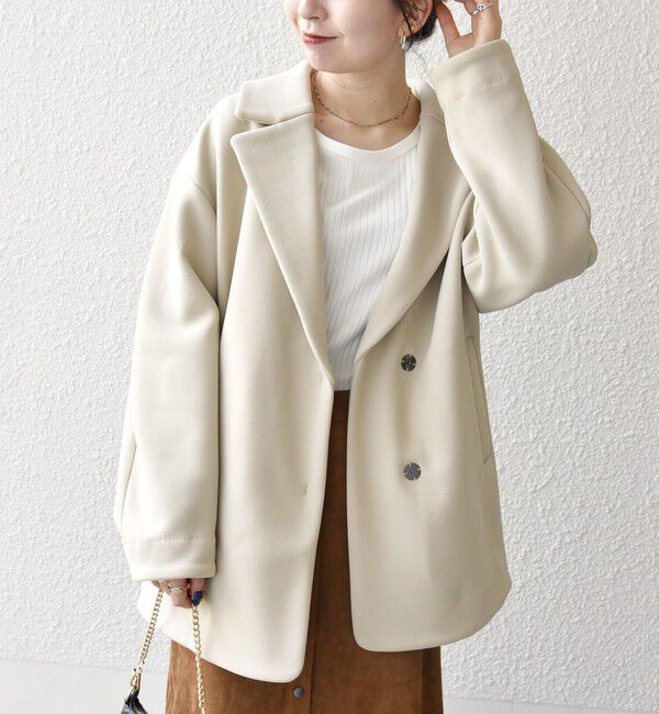 SHIPS any「SHIPS any:〈洗濯機可能〉ダンボール コクーン テーラード ミディ コート」|チェスターコート|