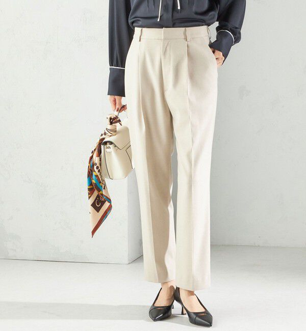 SHIPS for women「〈手洗い可能〉DELEGANT テーパード パンツ（セットアップ対応）」|スラックス|ベージュ
