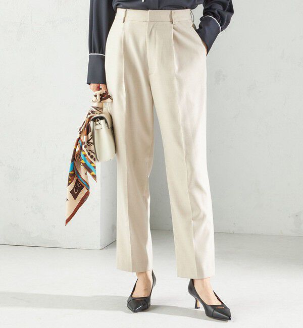 SHIPS for women「〈手洗い可能〉DELEGANT テーパード パンツ（セットアップ対応）」|スラックス|