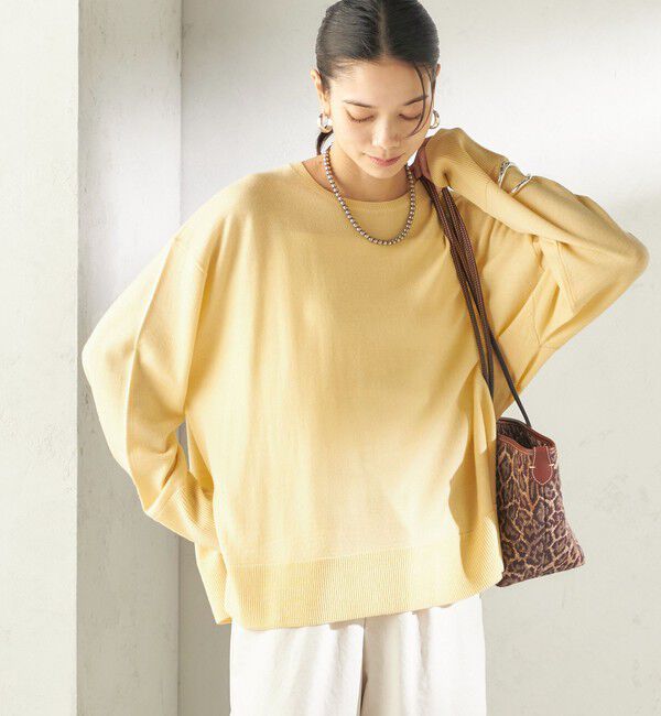 SHIPS for women「〈手洗い可能〉14G ウォッシャブル クルーネック ニット プルオーバー」|ニット・セーター|クリーム