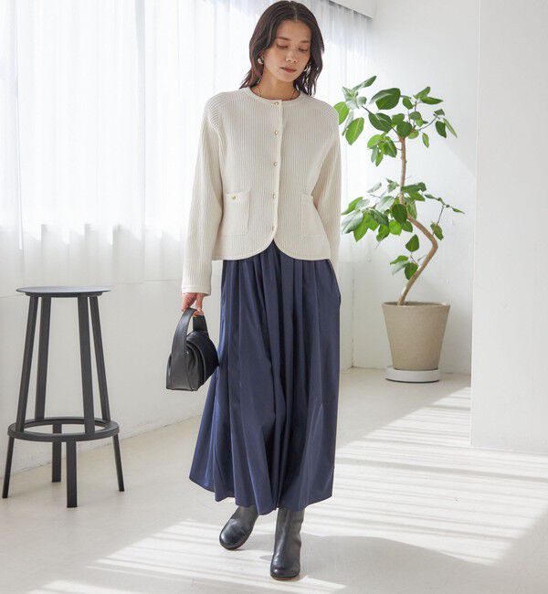 SHIPS for women「〈手洗い可能〉タイプライター チンツ タック ギャザー スカート」|スカート|