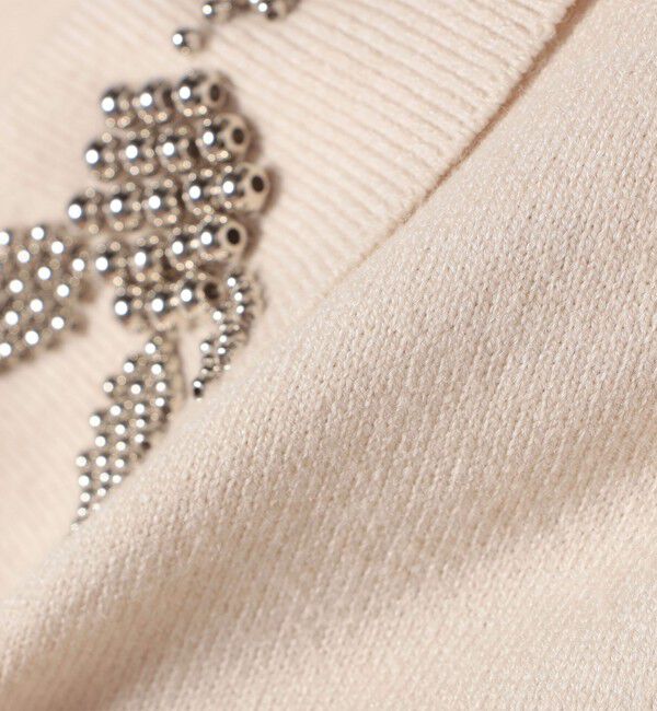 SHIPS for women「【WEB限定】〈手洗い可能〉ビーズ 刺しゅう 襟付 ニット カーディガン」|カーディガン|