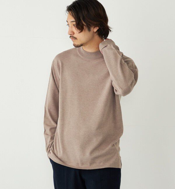 SHIPS Colors 「SHIPS Colors:〈吸湿発熱〉Solist(R)Heat 14ゲージ モックネックニット◇」|ニット・セーター|カーキ