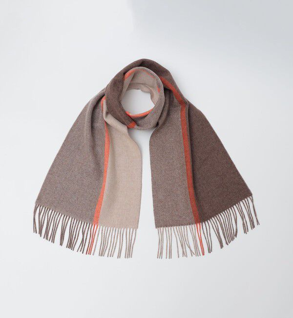 SHIPS「SHIPS: カシミヤ ダブルフェイス パネル マフラー」|マフラー|