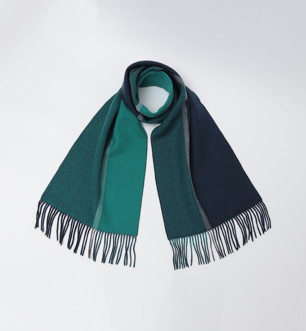 SHIPS「SHIPS: カシミヤ ダブルフェイス パネル マフラー」|マフラー|