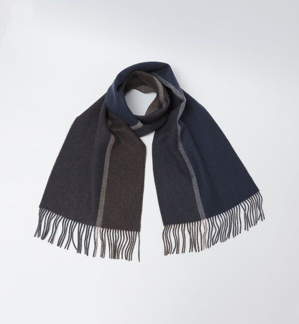 SHIPS「SHIPS: カシミヤ ダブルフェイス パネル マフラー」|マフラー|