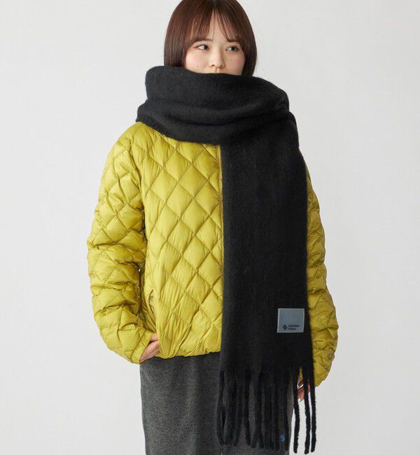 SHIPS「City Ambient Products: シャギー ソリッド ボリューム マフラー」|マフラー|ブラック