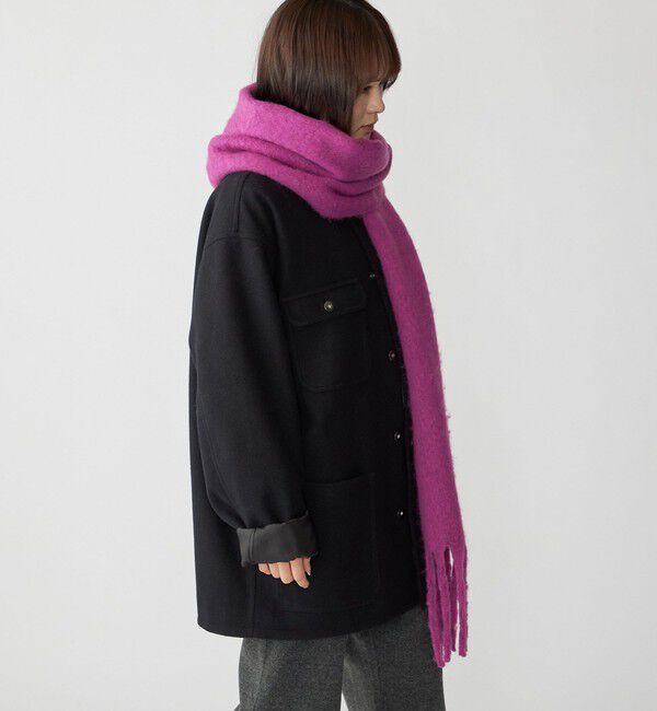 SHIPS「City Ambient Products: シャギー ソリッド ボリューム マフラー」|マフラー|