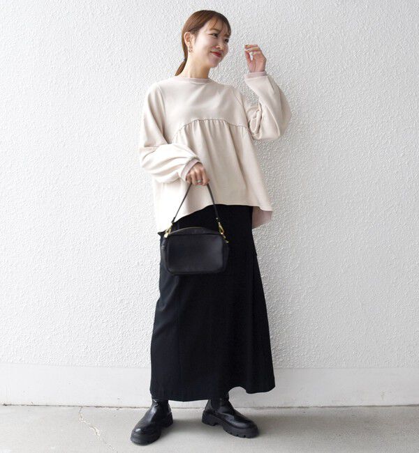 SHIPS any「SHIPS any:〈洗濯機可能〉裏毛 バイカラー ペプラム スウェット プルオーバー」|スウェット・ジャージ|