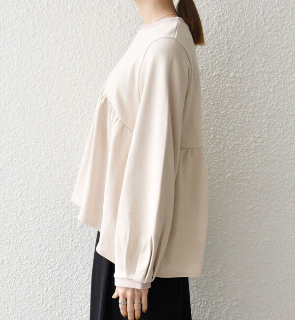 SHIPS any「SHIPS any:〈洗濯機可能〉裏毛 バイカラー ペプラム スウェット プルオーバー」|スウェット・ジャージ|