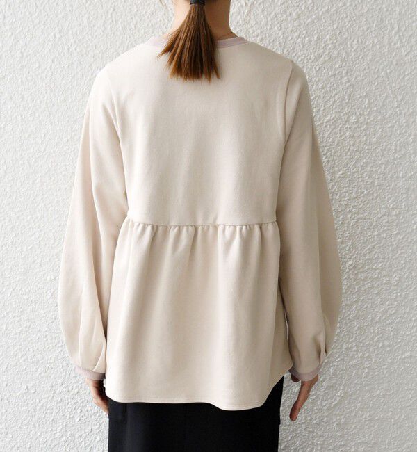 SHIPS any「SHIPS any:〈洗濯機可能〉裏毛 バイカラー ペプラム スウェット プルオーバー」|スウェット・ジャージ|