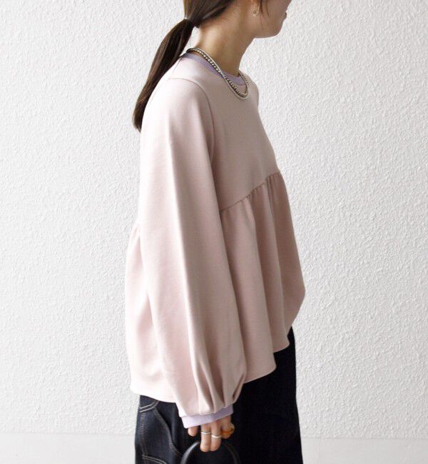 SHIPS any「SHIPS any:〈洗濯機可能〉裏毛 バイカラー ペプラム スウェット プルオーバー」|スウェット・ジャージ|