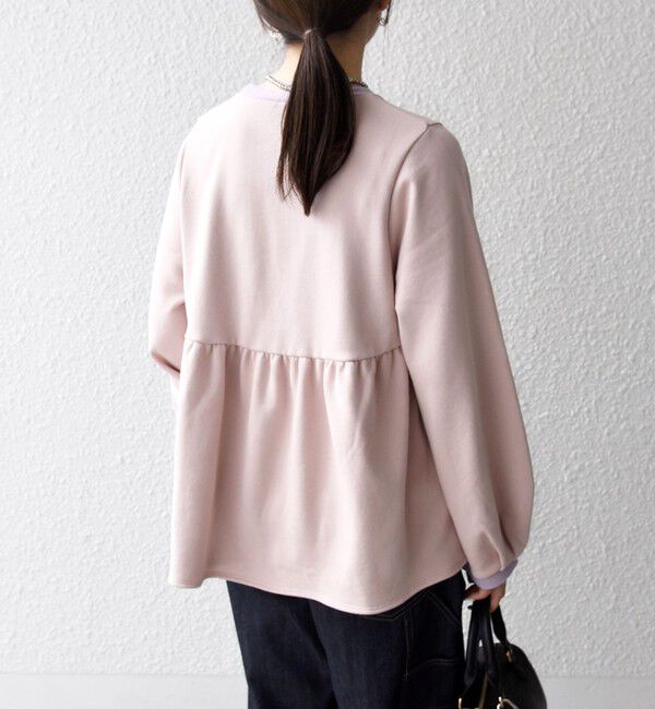 SHIPS any「SHIPS any:〈洗濯機可能〉裏毛 バイカラー ペプラム スウェット プルオーバー」|スウェット・ジャージ|