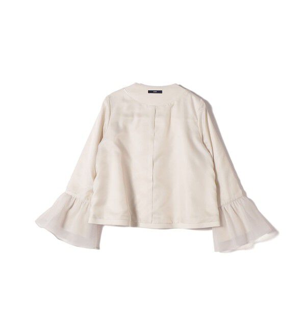 SHIPS for women「ダブル クロス 重ね袖 ノーカラー ジャケット（セレモニー対応可）」|ノーカラージャケット|