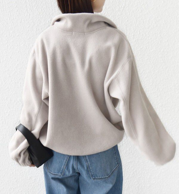 SHIPS for women「〈洗濯機可能〉フリース 裾 ドロスト ハーフ ジップ プルオーバー」|Tシャツ・カットソー|