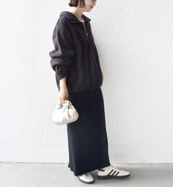 SHIPS for women「〈洗濯機可能〉フリース 裾 ドロスト ハーフ ジップ プルオーバー」|Tシャツ・カットソー|