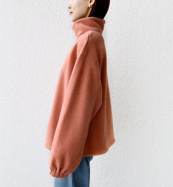 SHIPS for women「〈洗濯機可能〉フリース 裾 ドロスト ハーフ ジップ プルオーバー」|Tシャツ・カットソー|