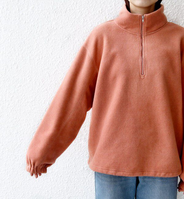 SHIPS for women「〈洗濯機可能〉フリース 裾 ドロスト ハーフ ジップ プルオーバー」|Tシャツ・カットソー|